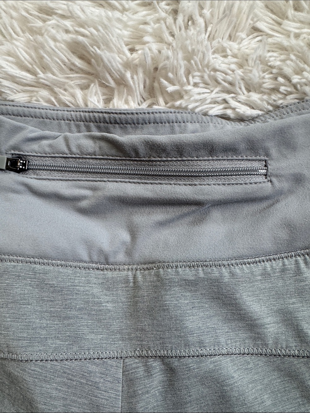 RBX Women's Light Heather Gray Running Athletic Shorts w/Wide Waist Zip Pocket - Picture 5 of 8